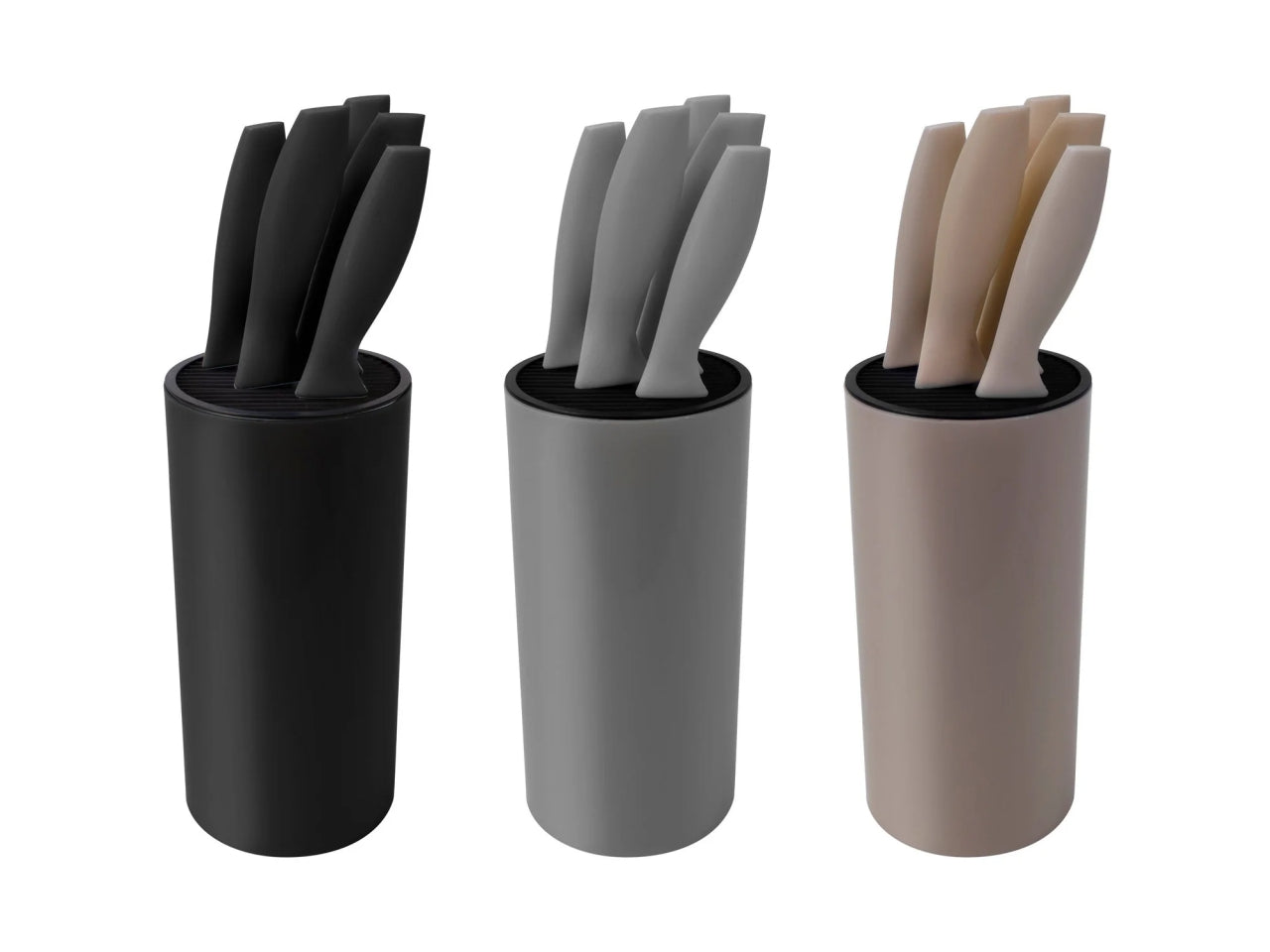 Ceppo coltelli formato da 5 pezzi con stand di colore assortiti
