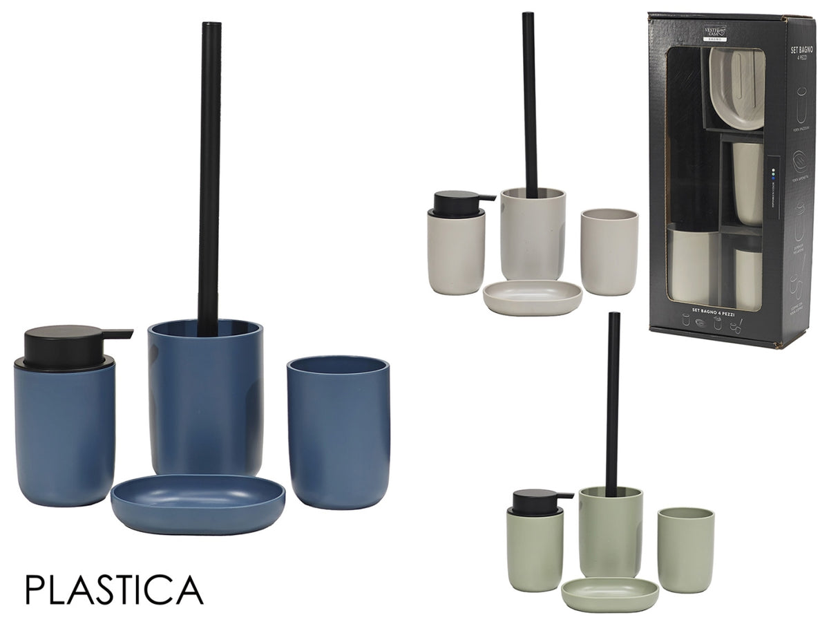 Set da bagno composto da 4 pezzi in colori assortiti