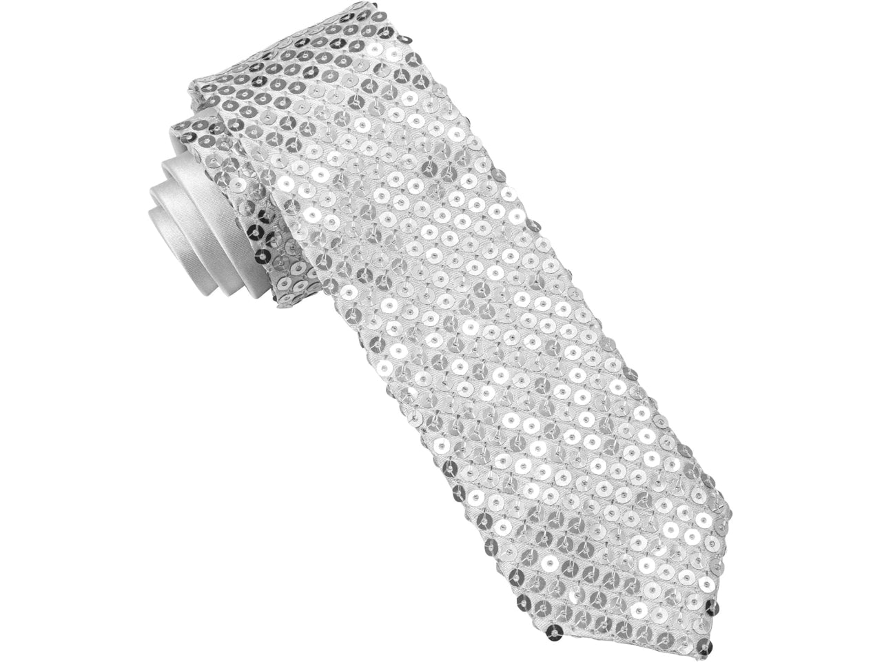 Cravatta in paillettes argento