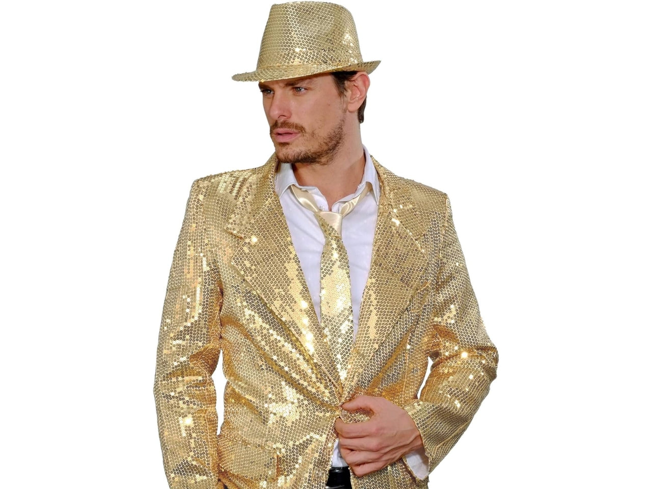 Cravatta in paillettes oro