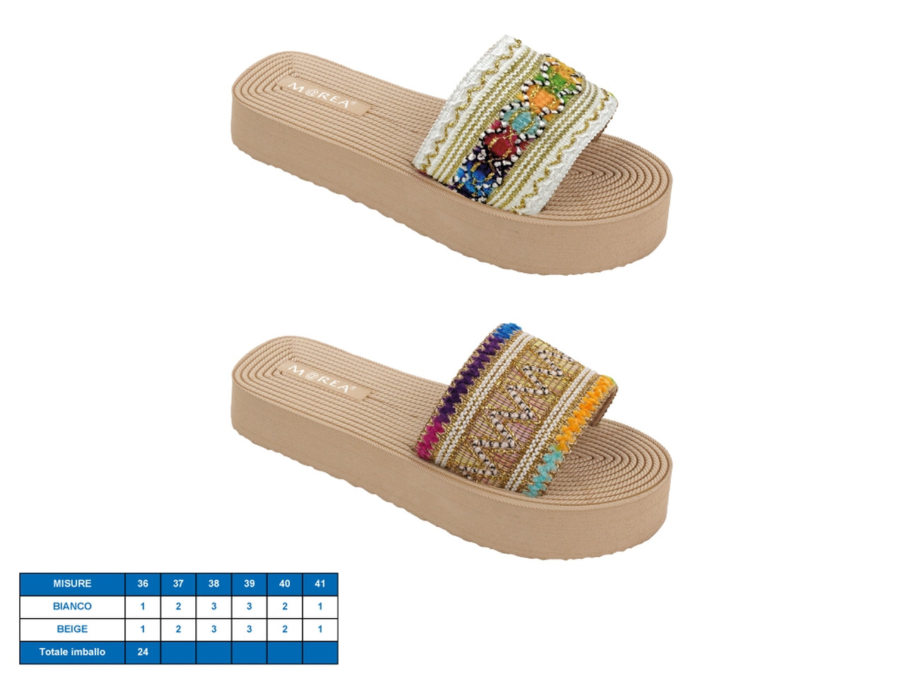 Ciabatta California da donna taglie dal 36 al 41 in colori assortiti