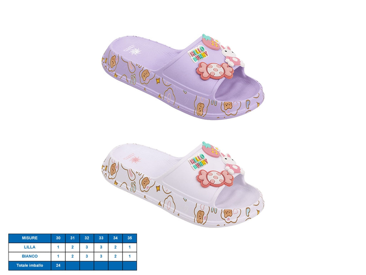 Ciabatta Sweet per bimba, taglie dal 30 al 35 in colori assortiti