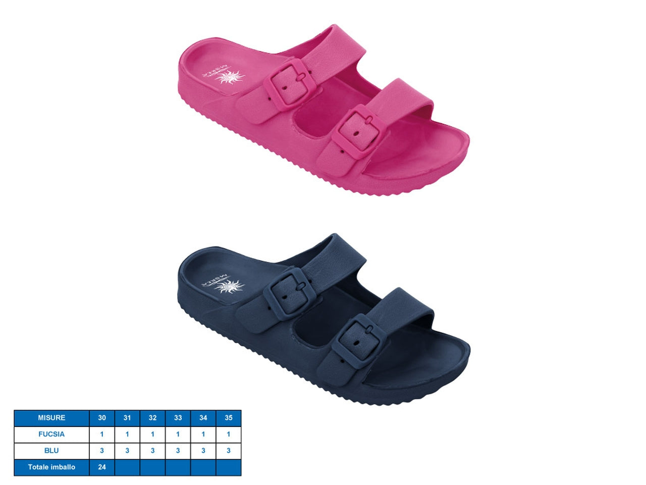 Ciabatta Ischia per bimbi, taglie dal 30 al 36 in colori assortiti