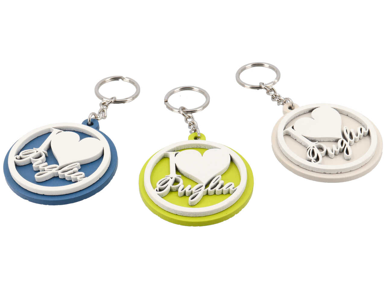 Portachiave i love puglia in colori assortiti