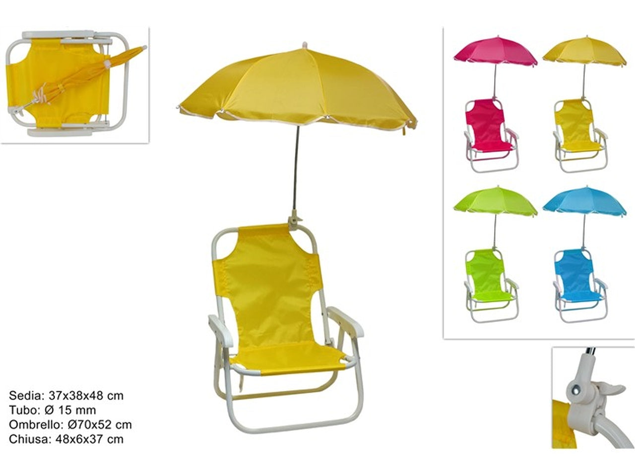 Sediolina c/ombrellino 47x41x38cm 4 assortite