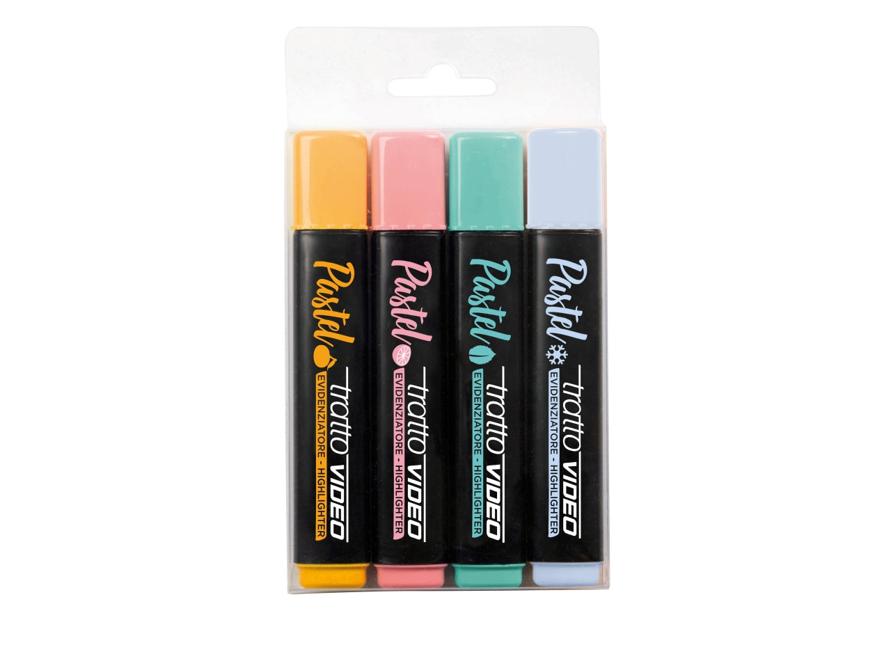 Evidenziatore tratto video pastello 4 pezzi colore assortiti