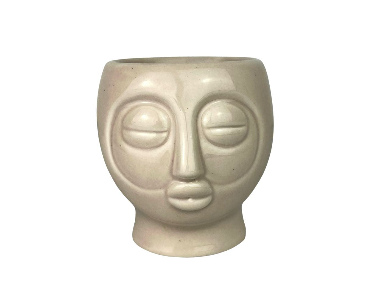 Vaso viso in ceramica 8x9cm tortora