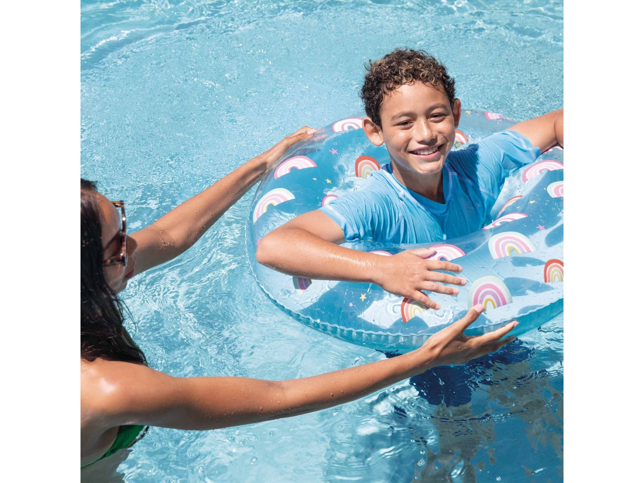 Salvagente fantasia 3 assortiti cuori, fiori e arcobaleno d.81cm