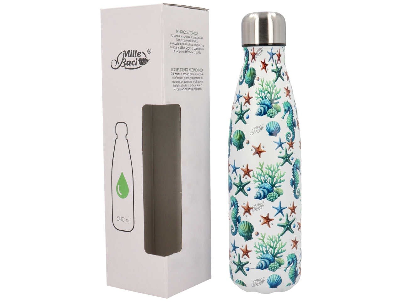 Borraccia termica fantasia capri blu