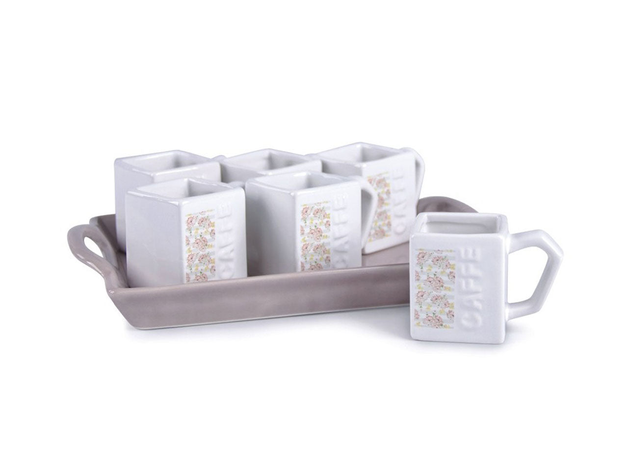 Peonias tazze con vassoio