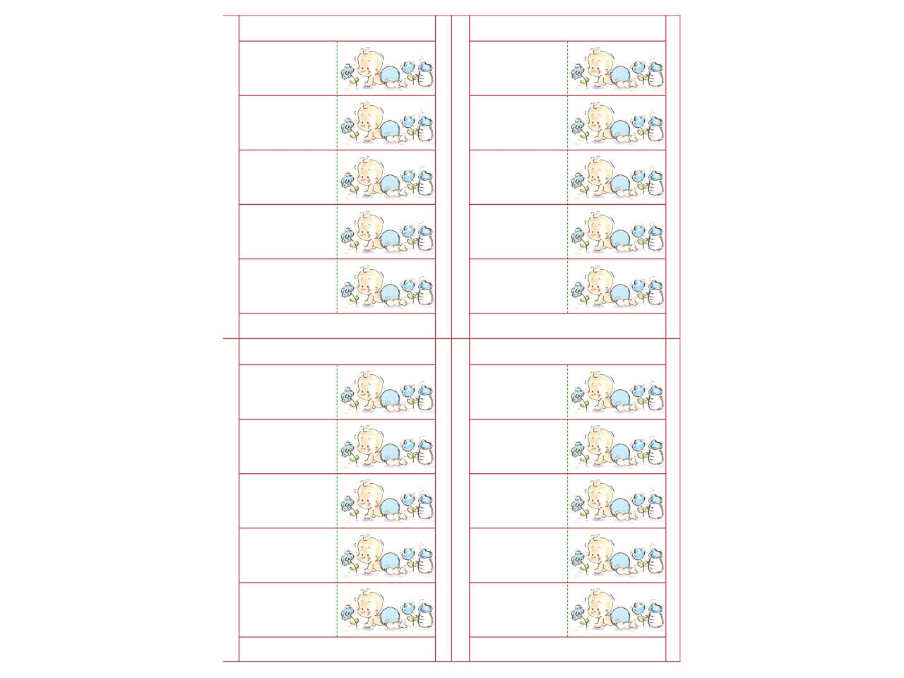 Biglietti bomboniera bimbo 100 pezzi f.to A4