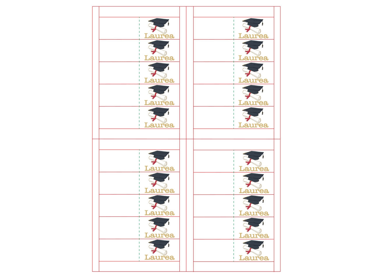 Biglietti bomboniera 100 pezzi f.to a4 laurea feluca