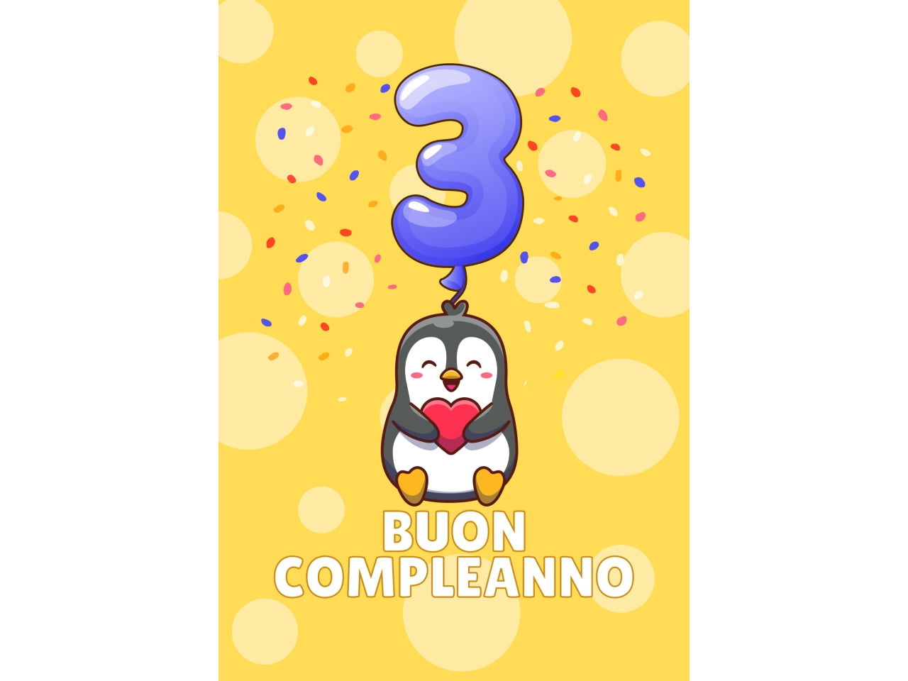 Biglietto buon compleanno bimbi 3° compleanno