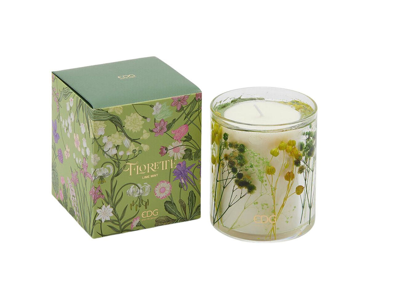 Candela florette h.9cm profumazione lime mint