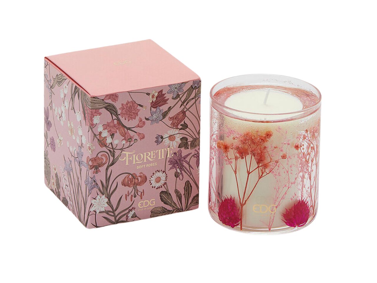 Candela florette h.9cm profumazione roses