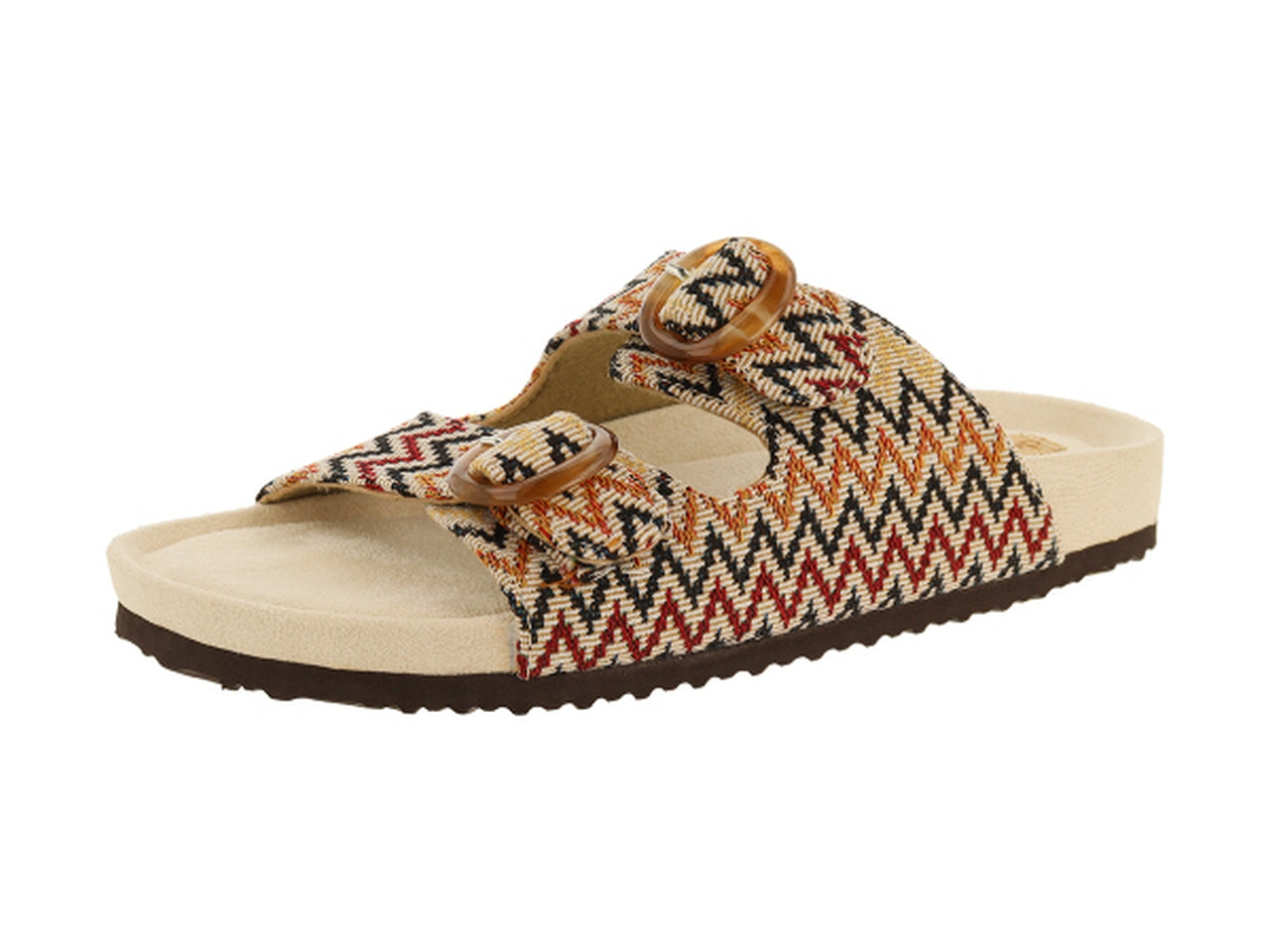 Ciabatta a fasce da donna rocca a fantasia taglie dalla 36 alla 41 beige