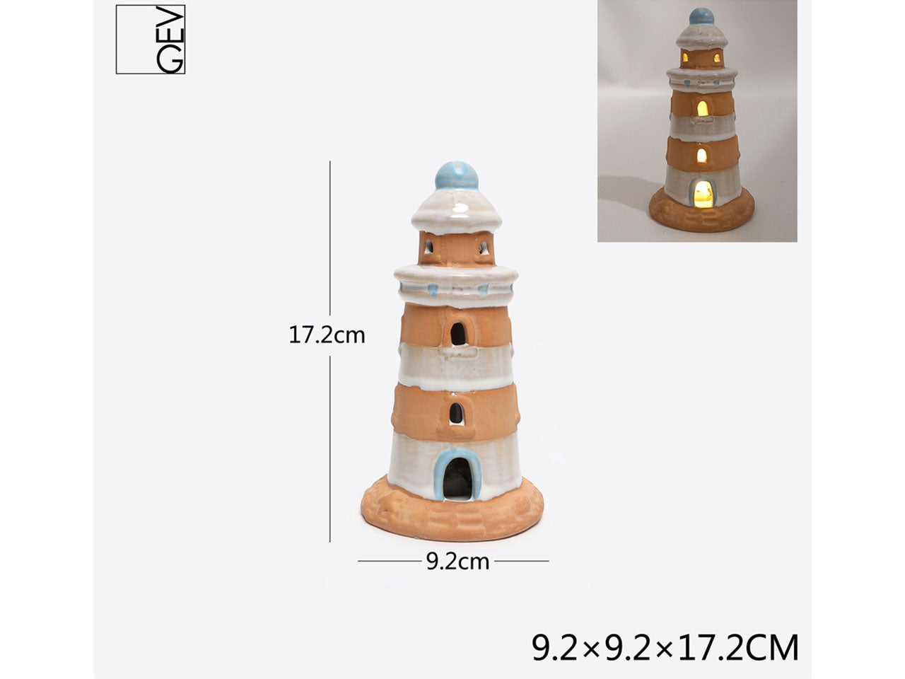 Faro con luci 9,2x9,2cm