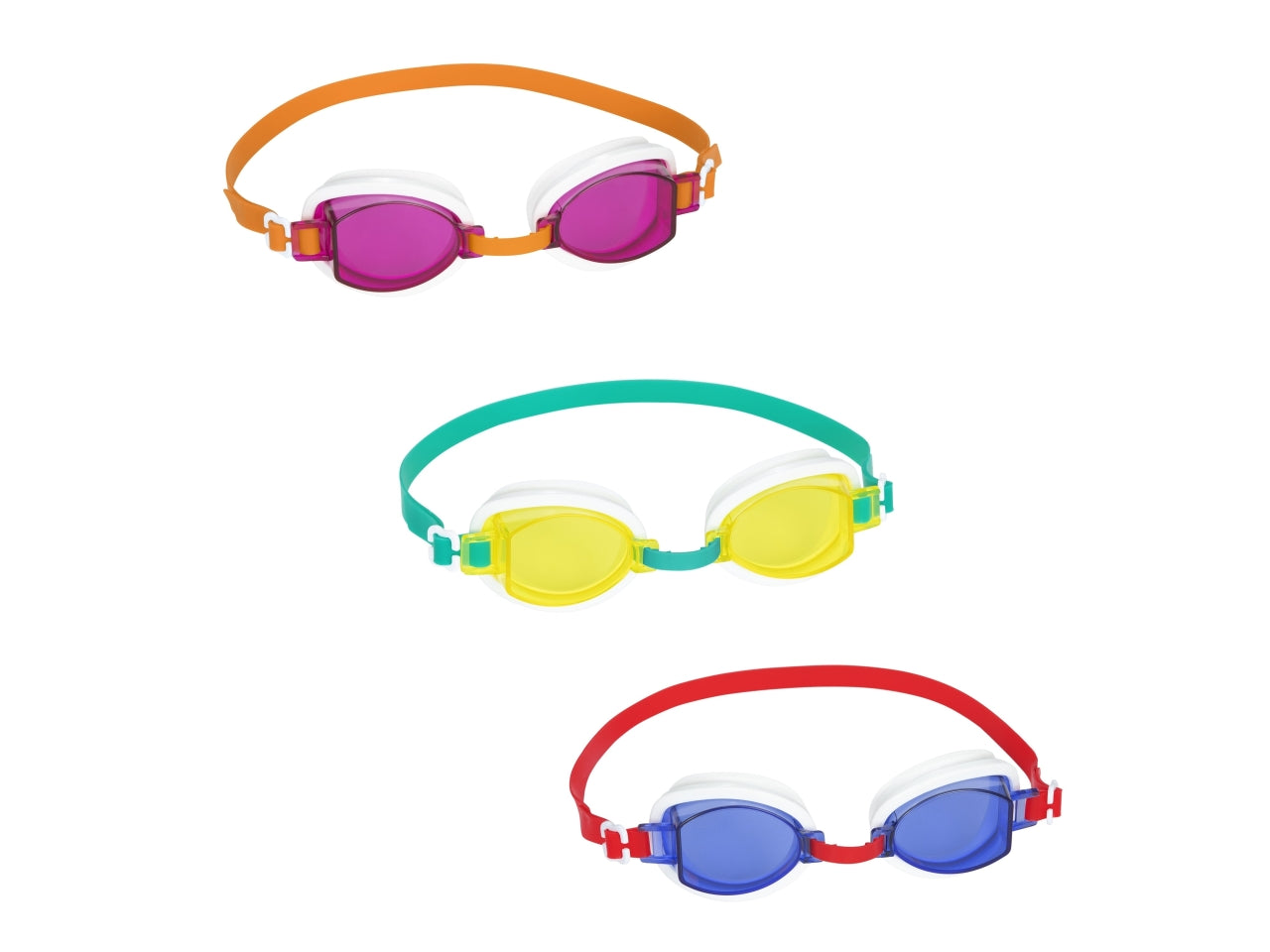 Occhialini ocean wave in silicone con protezione uv per ragazzi dai 7-14 anni in colori assortiti