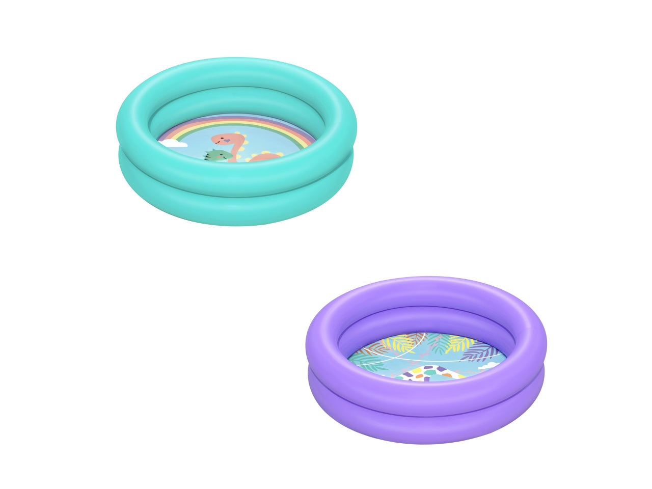 Piscina baby a 2 anelli con fondo disegnato 61x15,2cm in colori assortiti