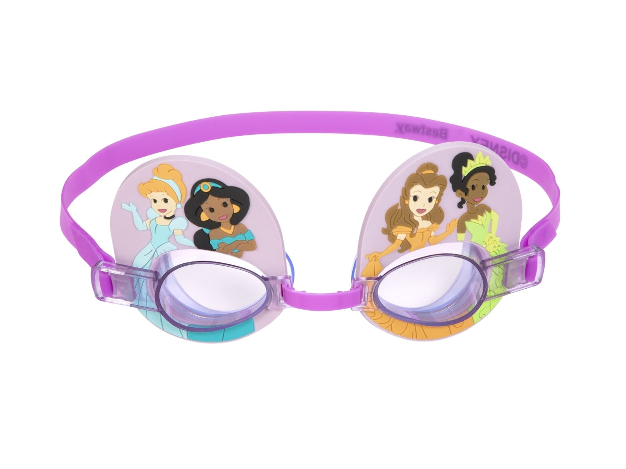 Occhialini disney principesse in silicone e lenti con protezione uv per bambini dai 3+ anni
