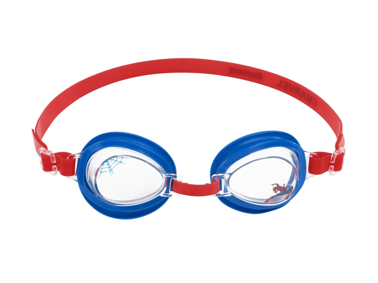 Occhialini spiderman in silicone e lenti con protezione uv per bambini dai 3+ anni