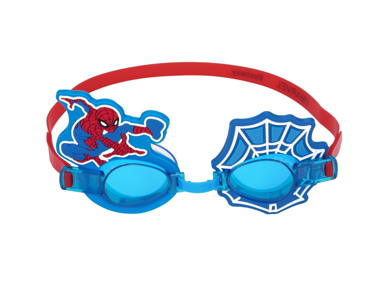 Occhialini spiderman in silicone e lenti con protezione uv per bambini dai 3+ anni