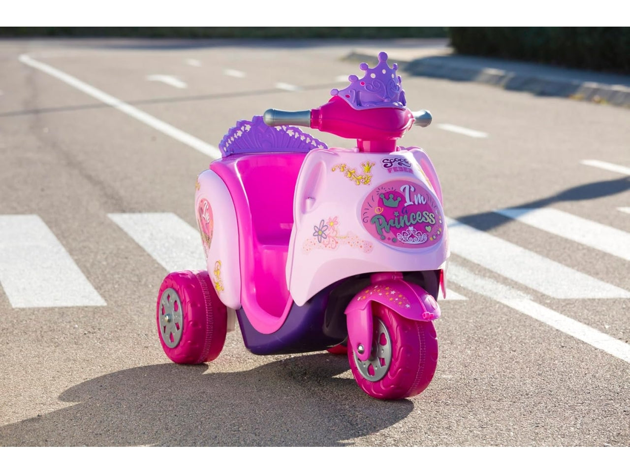 Feber moto scooter bimba little princess elettrica 6v