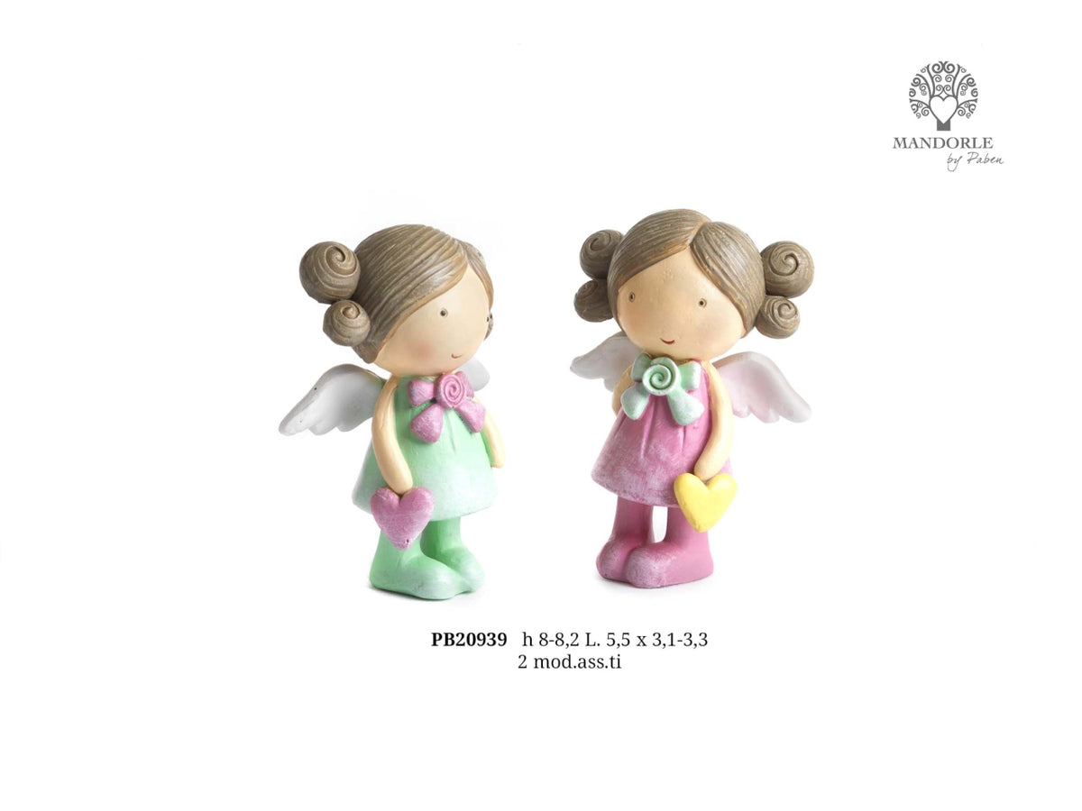 Fatina in resina con cuore 8,2cm in 2 assortimenti