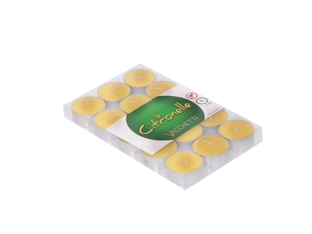 Candela paraffina citronella giallo confezione 15pz d.3,8h1cm