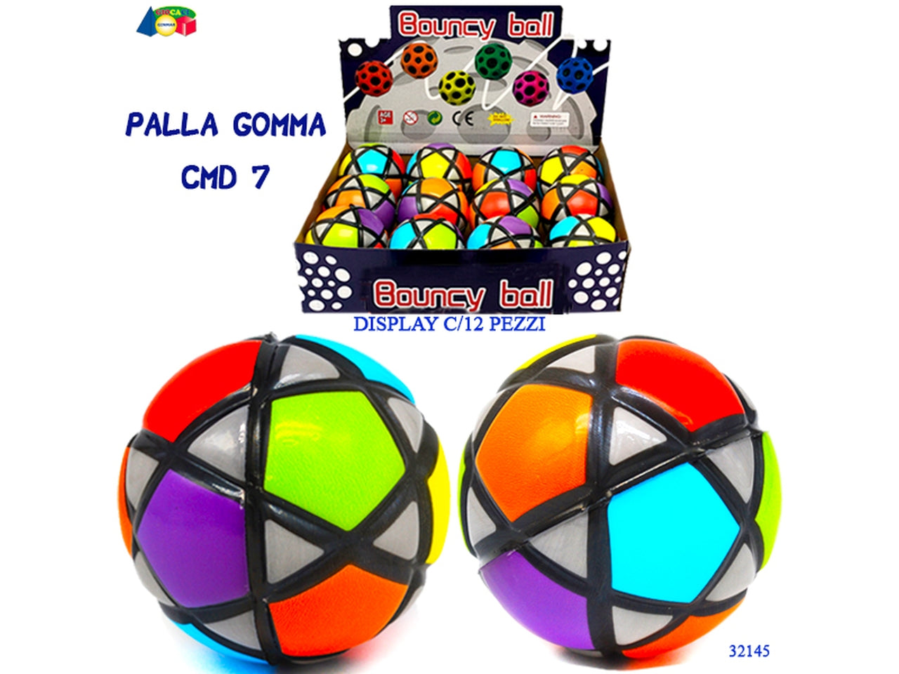 Palla di gomma a spicchi