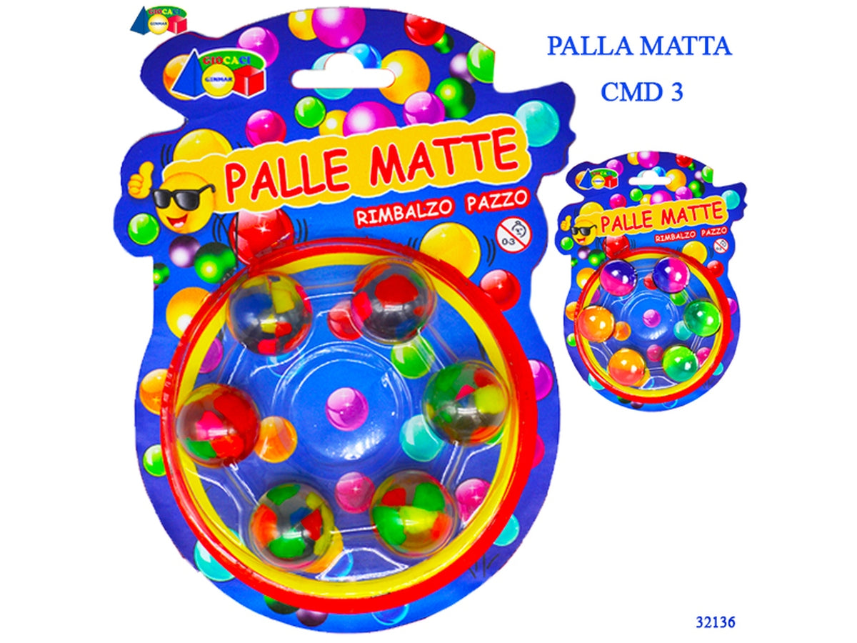Set 6 palle matte multicolore ass.