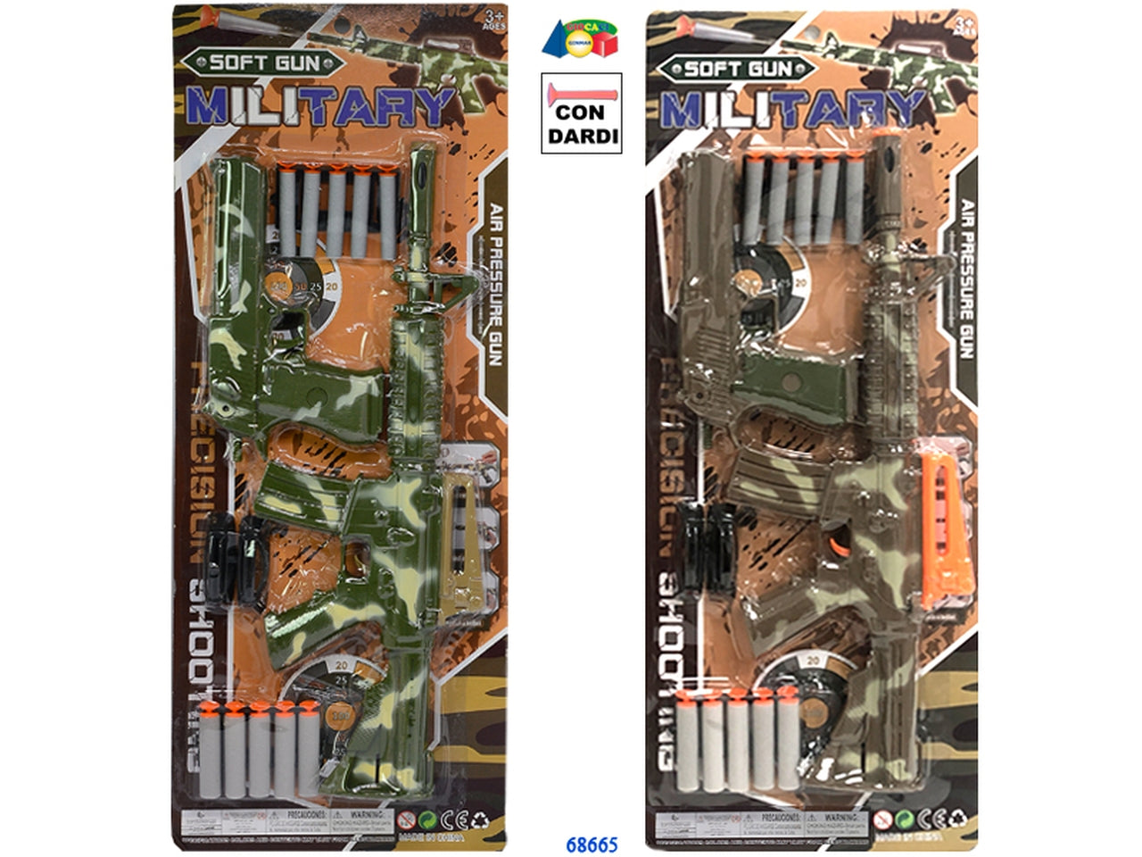 Set mitra militare con pistola sparadardi ass.
