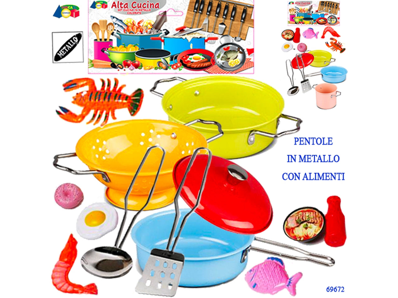 Busta pentole in metallo colorate alta cucina ass.