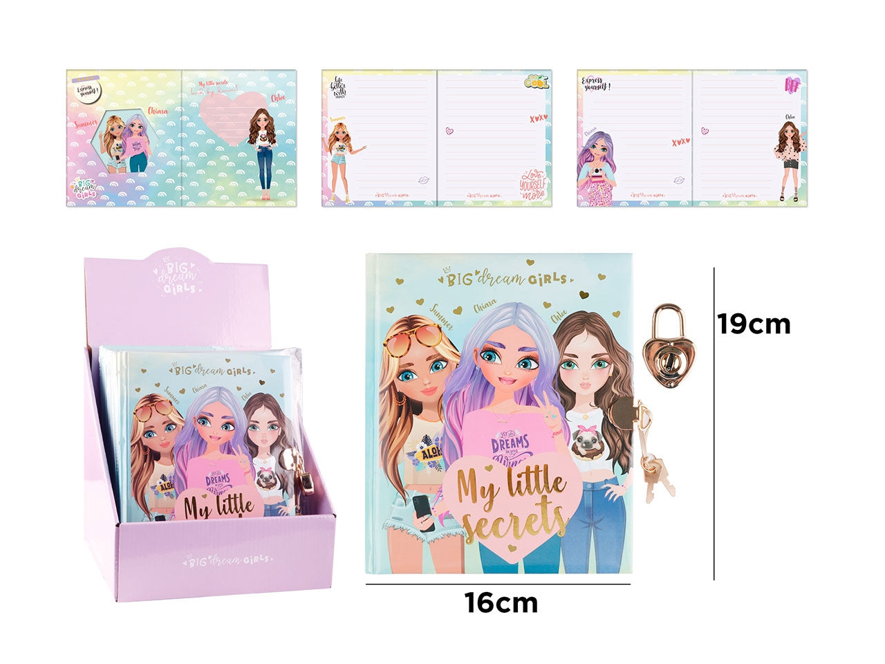 Big dream girl diaro segreto 16x19cm con lucchetto