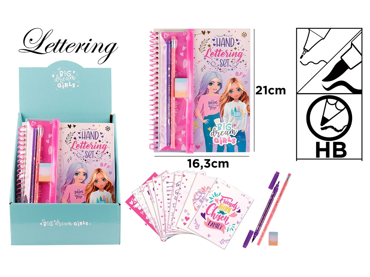Big dream girl set taccuino lettering 16,3x21cm + astuccio