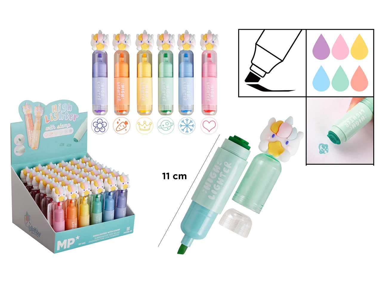 Mp marcatore fluorescente fantasy e timbro