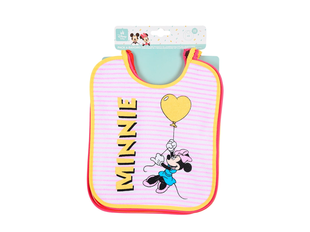 Minnie bavette 27x22,5cm confezione 6 pezzi assortite