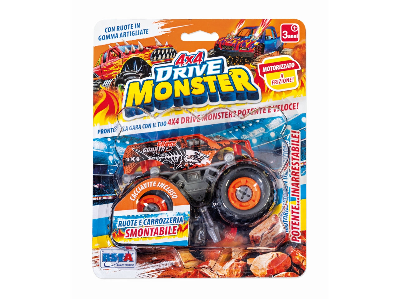 Auto 4x4 drive monster con frizione in colori assortiti