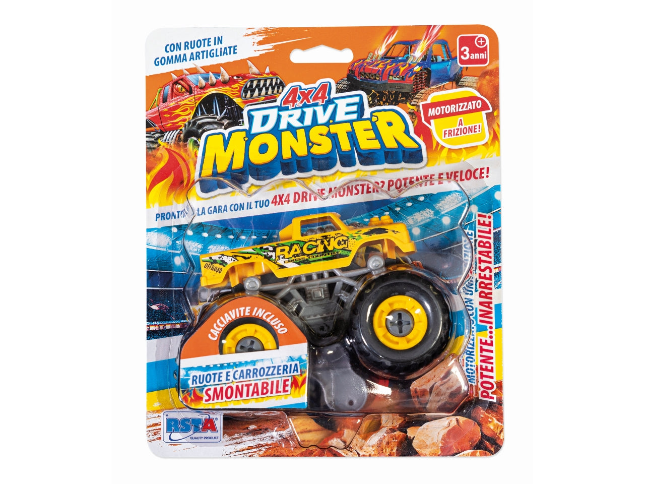 Auto 4x4 drive monster con frizione in colori assortiti