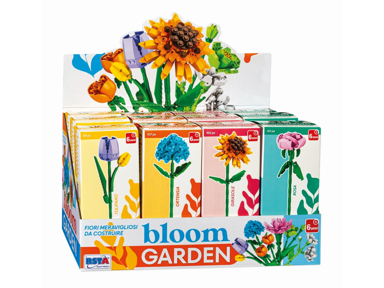 Costruzioni bloom garden fiori in 4 assortimenti