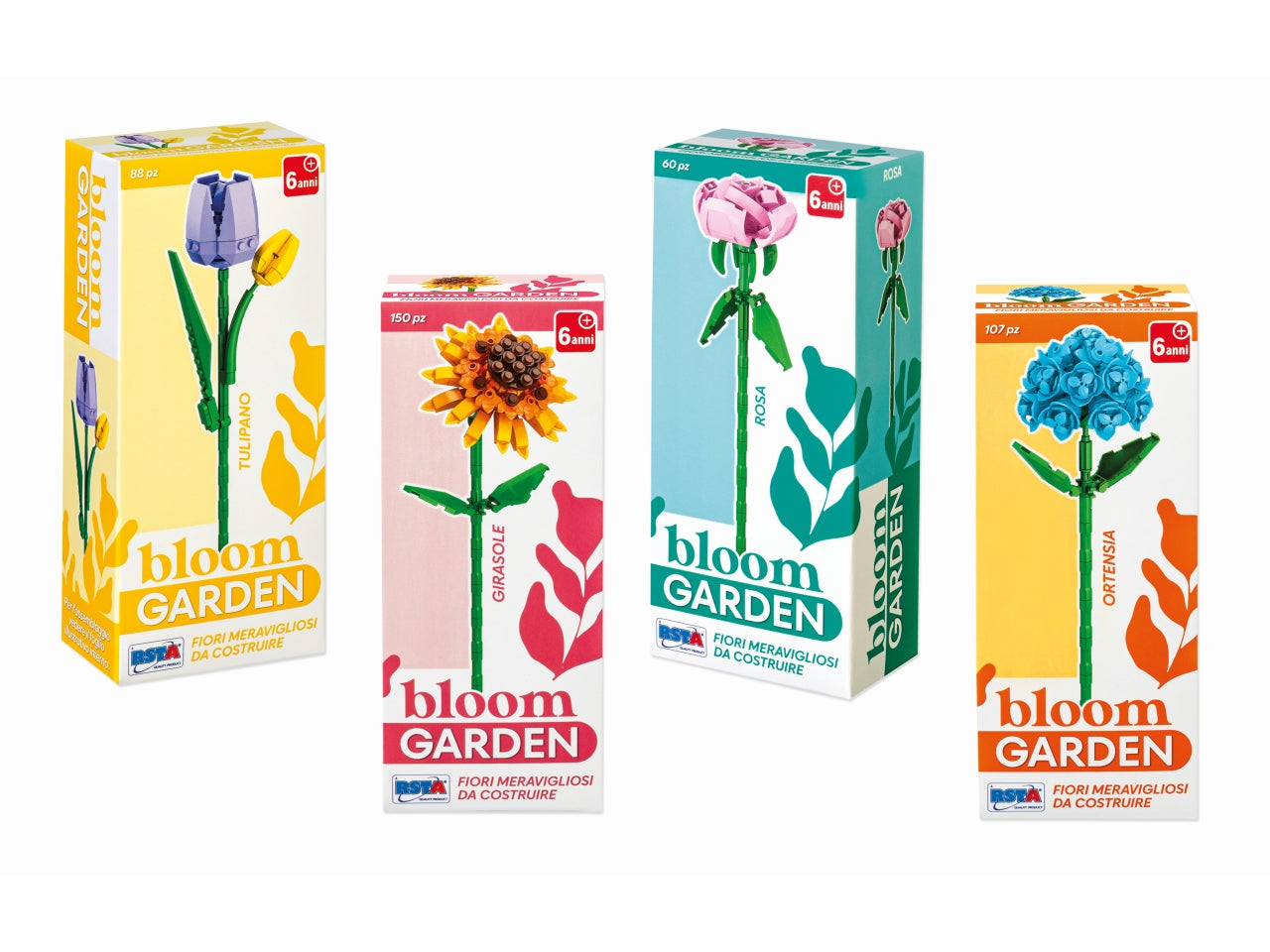 Costruzioni bloom garden fiori in 4 assortimenti