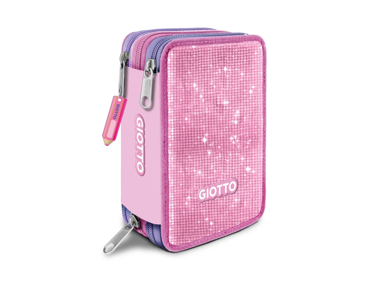Astuccio 3 zip giotto super crystal collezione premium con pastelli supermina