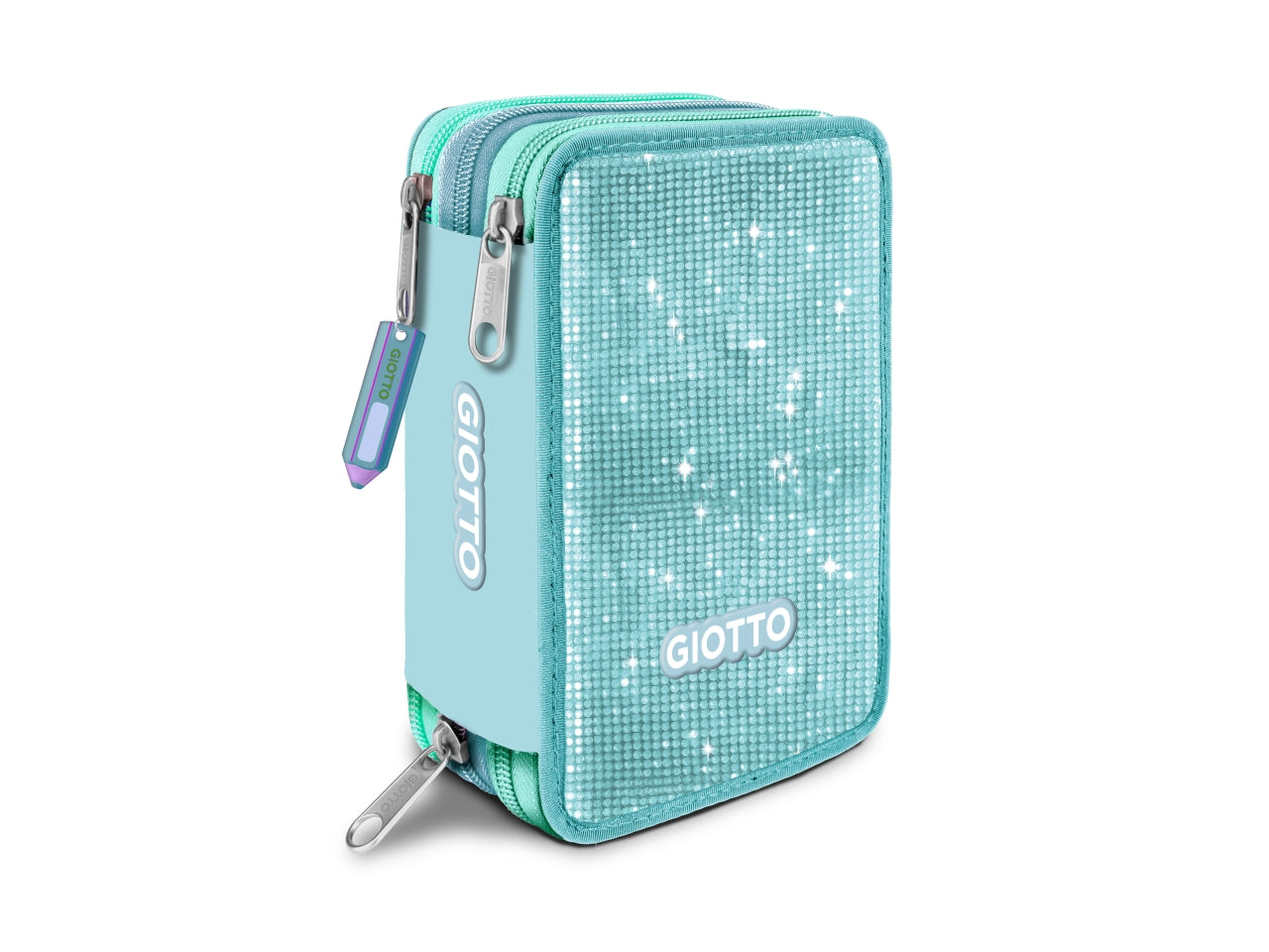 Astuccio 3 zip giotto super crystal collezione premium con pastelli supermina