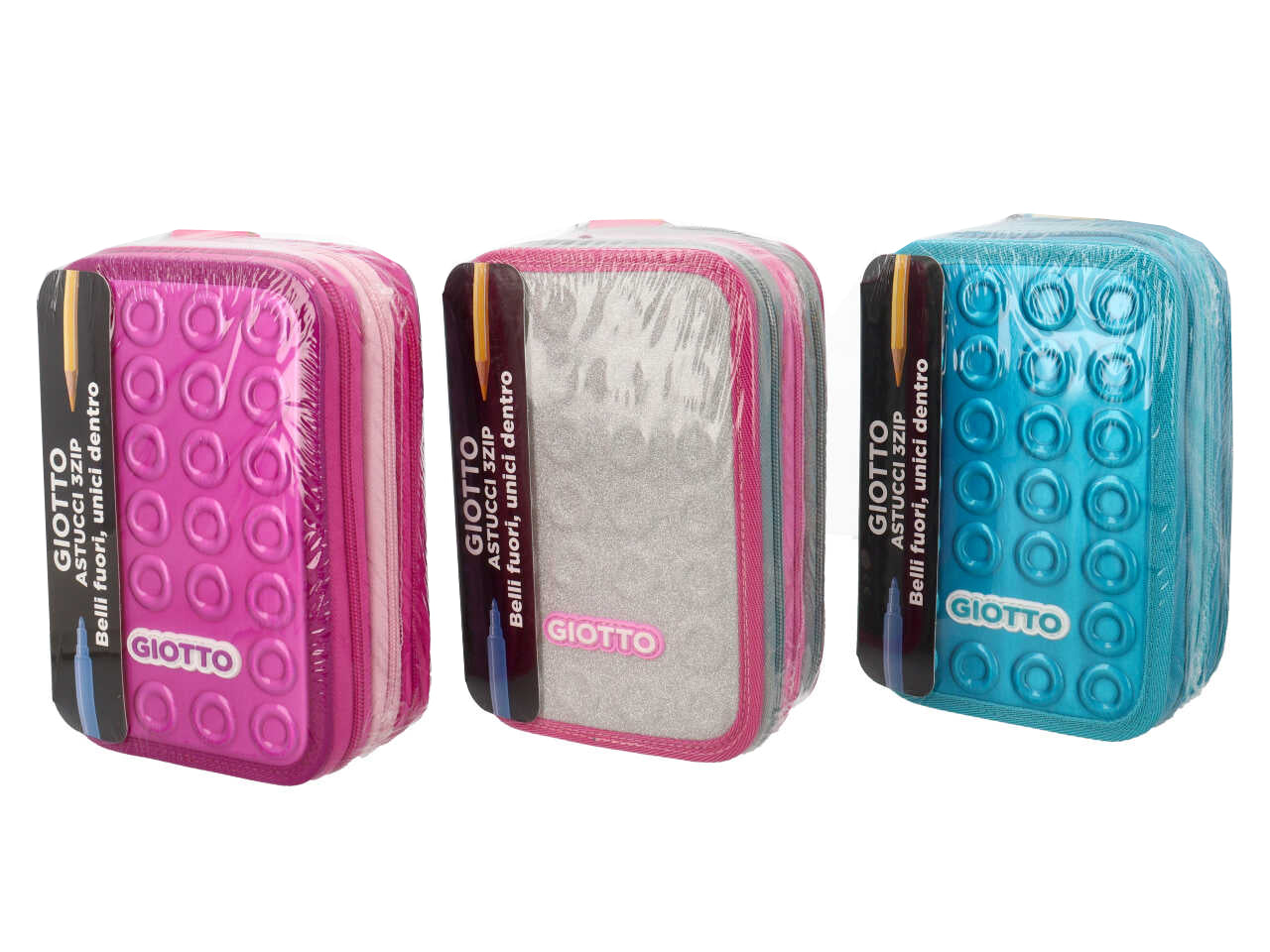 Astuccio 3 zip giotto smart shiny collezione smart con pastelli stilnovo