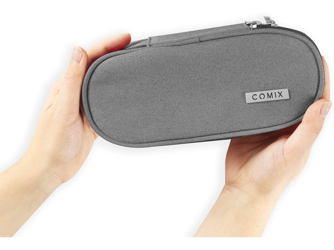 Astuccio ovale organizzato comix monocolore grigio melange