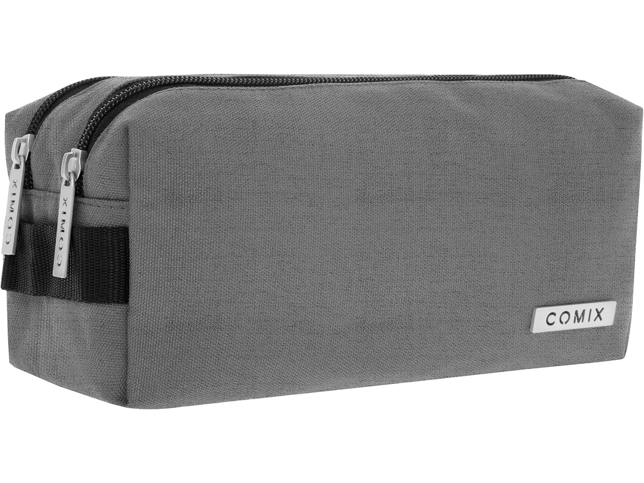 Astuccio 2 zip comix monocolore grigio melange