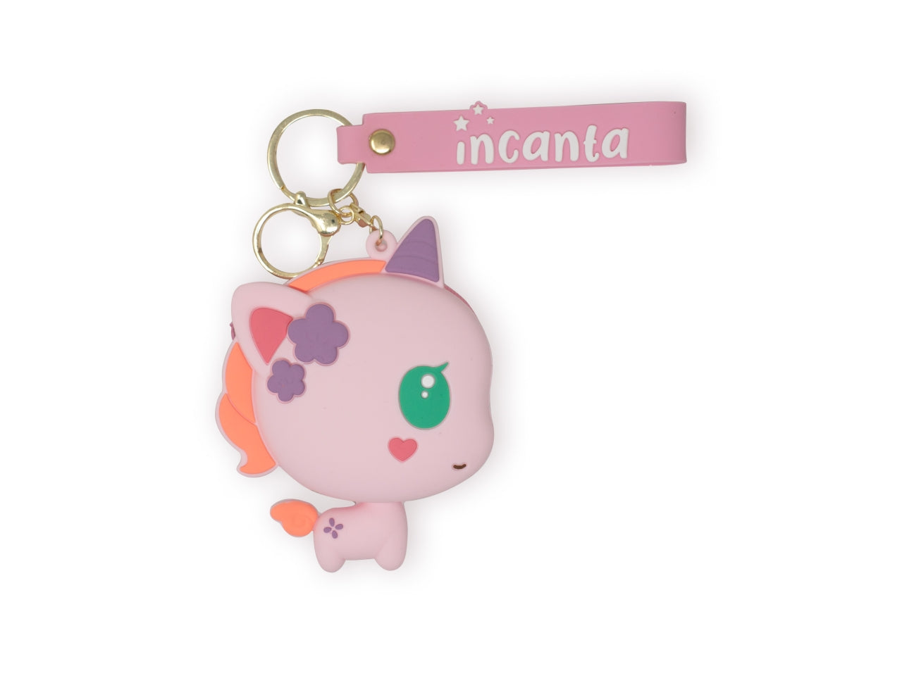 Flippy, portachaivi silicone, unicorno, rosa