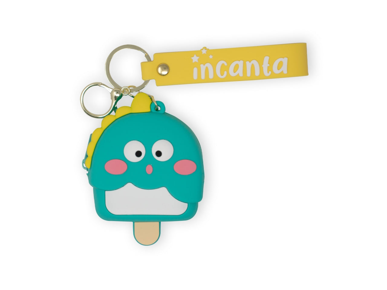 Flippy, portachaivi silicone, dinosauro, azzurro