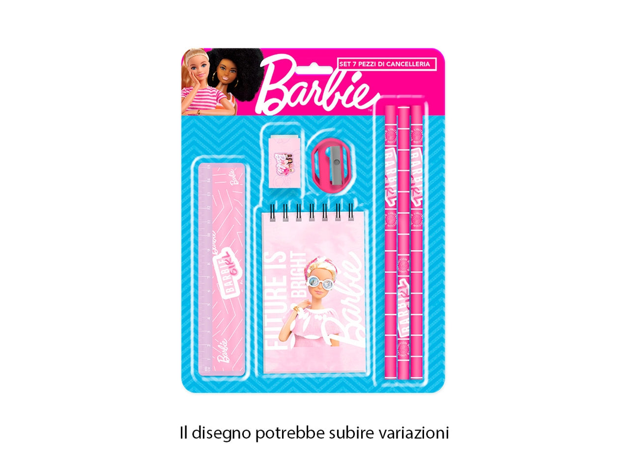 Barbie set cancelleria 7 oggetti in blister