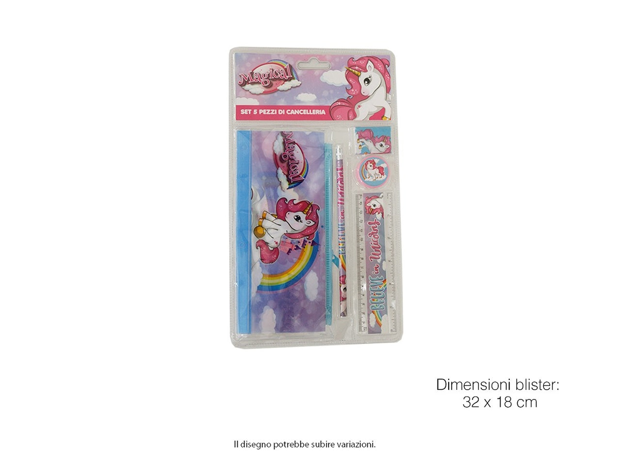 Unicorn set cancelleria 5 oggetti